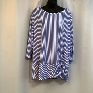 Penningtons Tunic Women’s Size 1X in every story Stripes Blue White